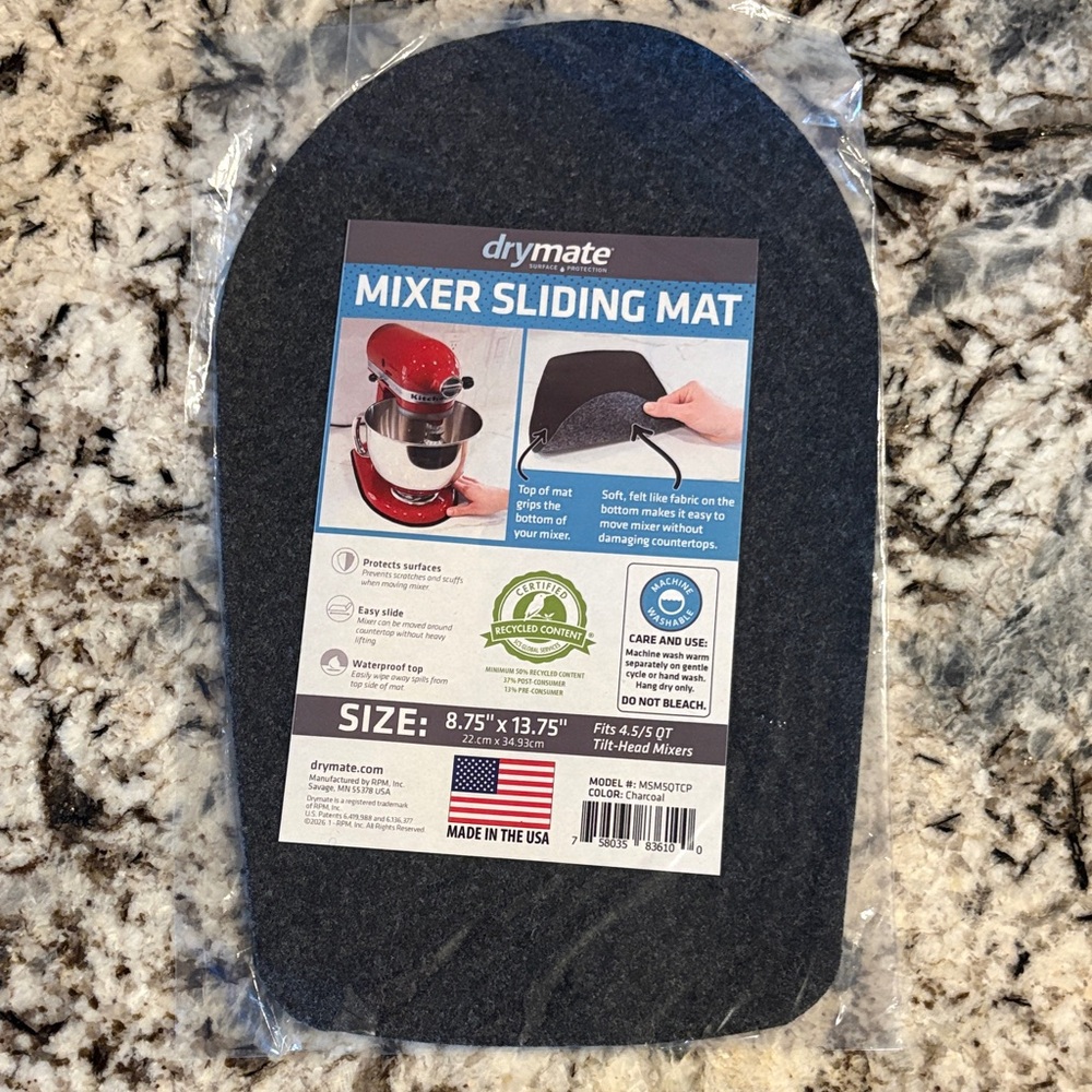 Drymate Mixer Sliding Mat in Charcoal